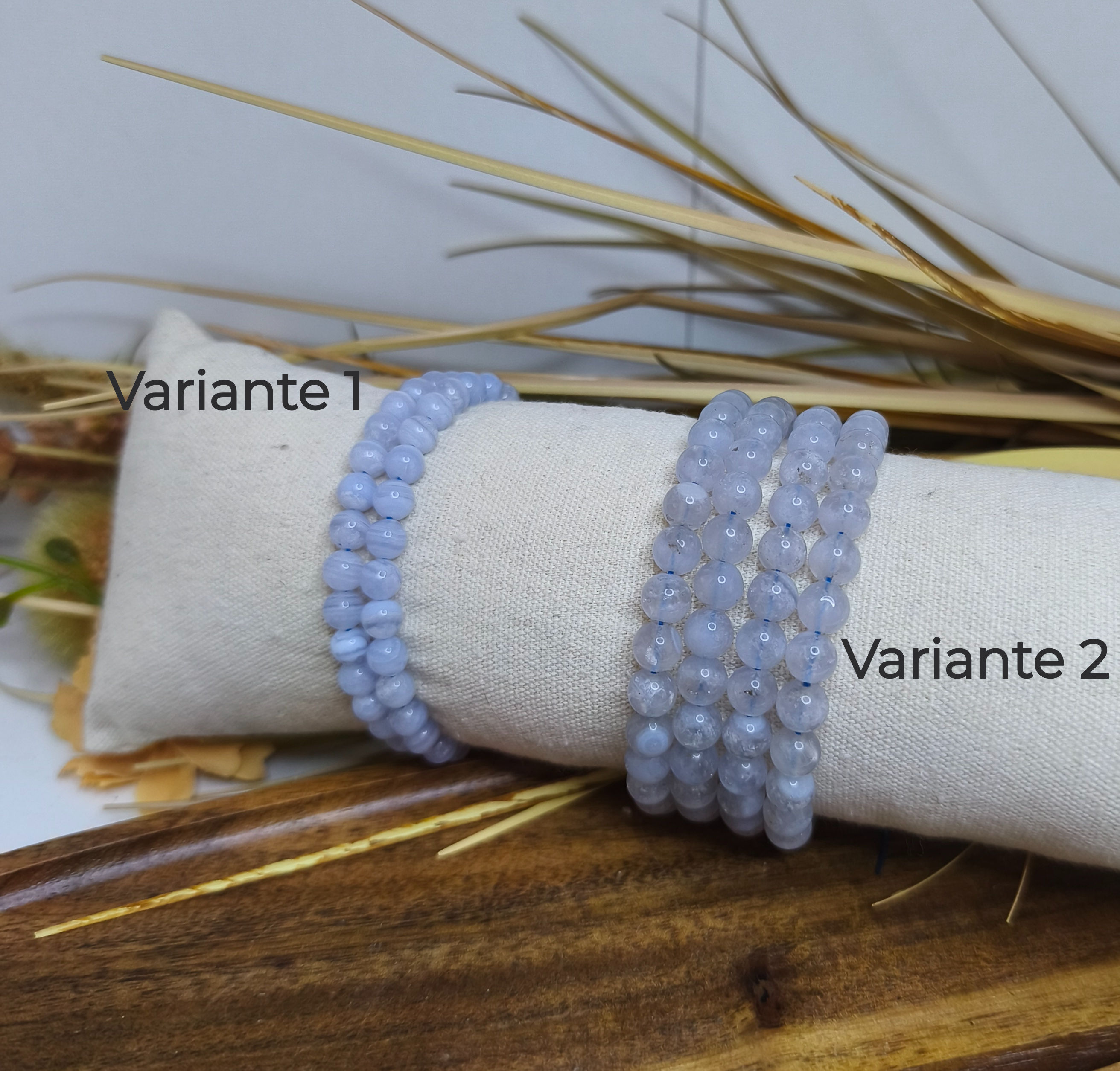 Blauer Spitzen Achat Kugel Armband