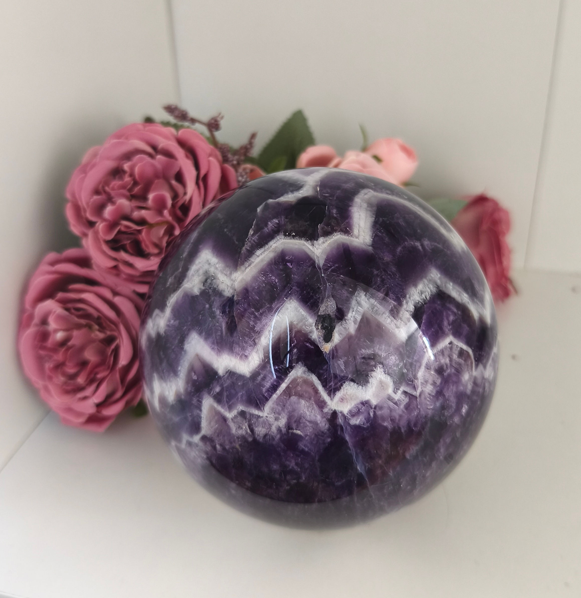 Chevron Amethyst Kugel