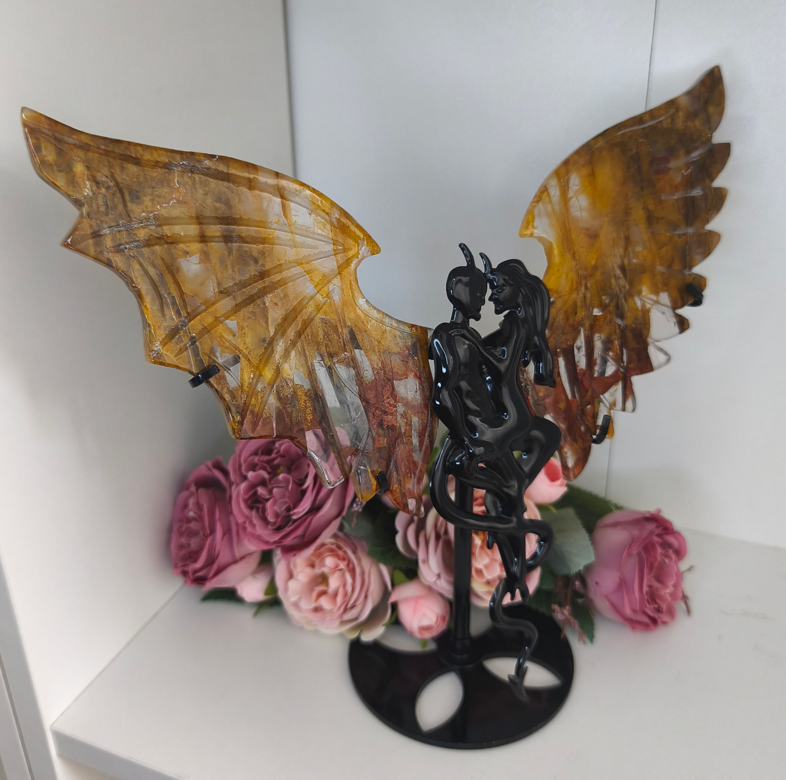 Golden Healer Feuerquarz Engel Teufel Flügel