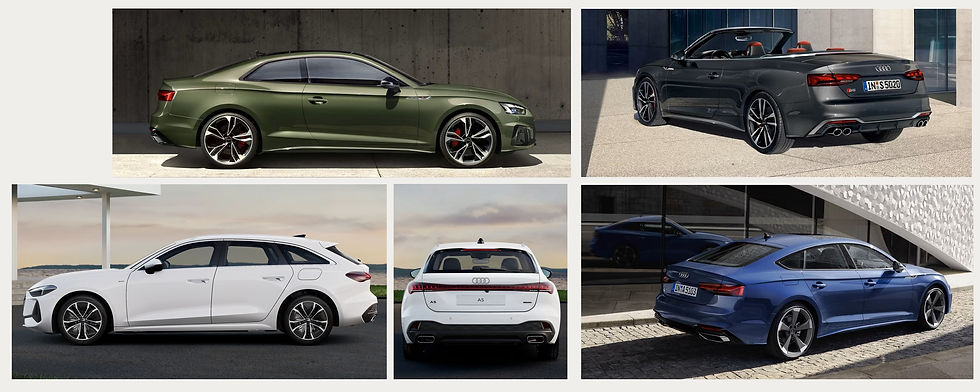 Linha Audi A5 disponível no site alemão da marca - duas gerações na vitrine