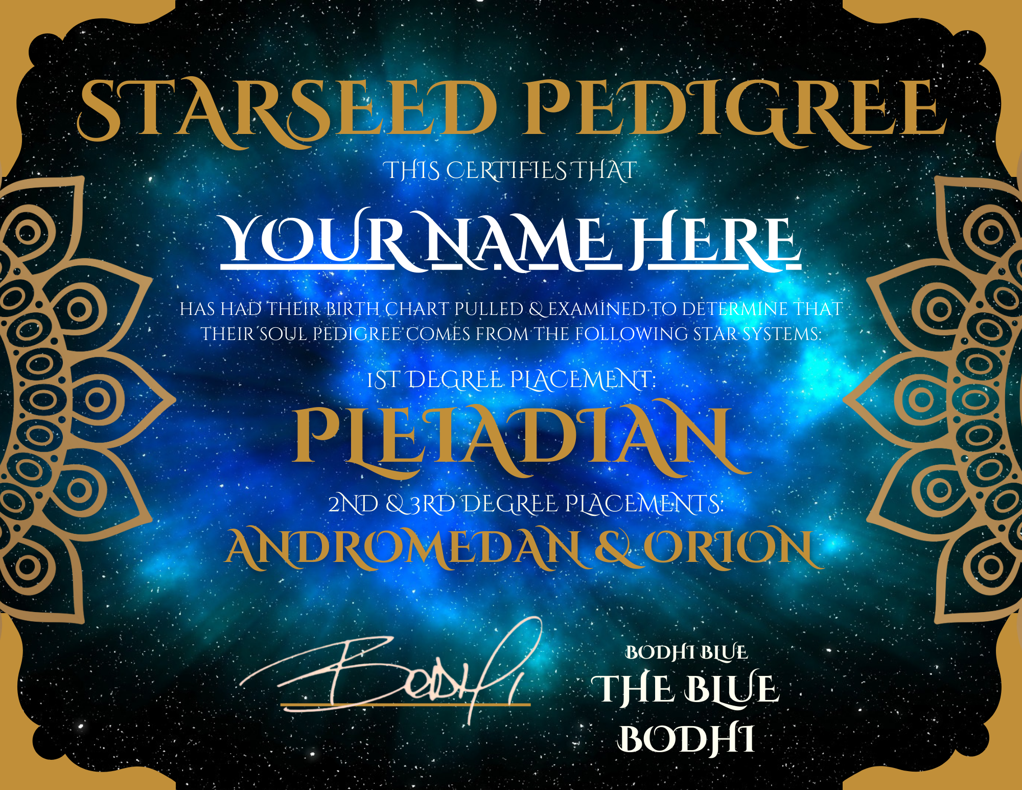 Starseed Pedigree Certificate