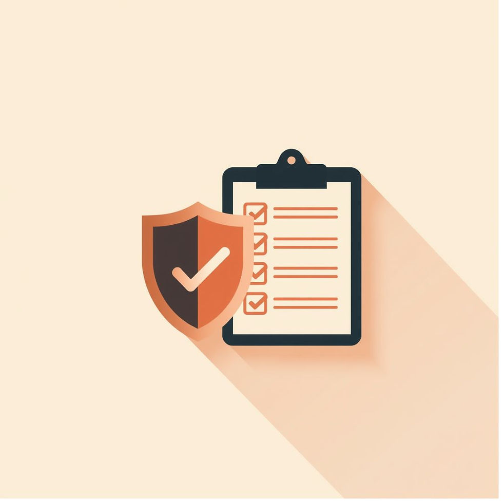 Flat vector illustration, copper-orange and charcoal-navy on a warm off-white background,