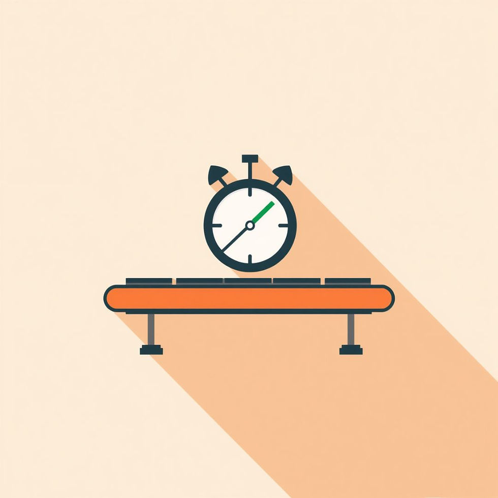 Flat vector illustration, copper-orange and charcoal-navy on a warm off-white background,