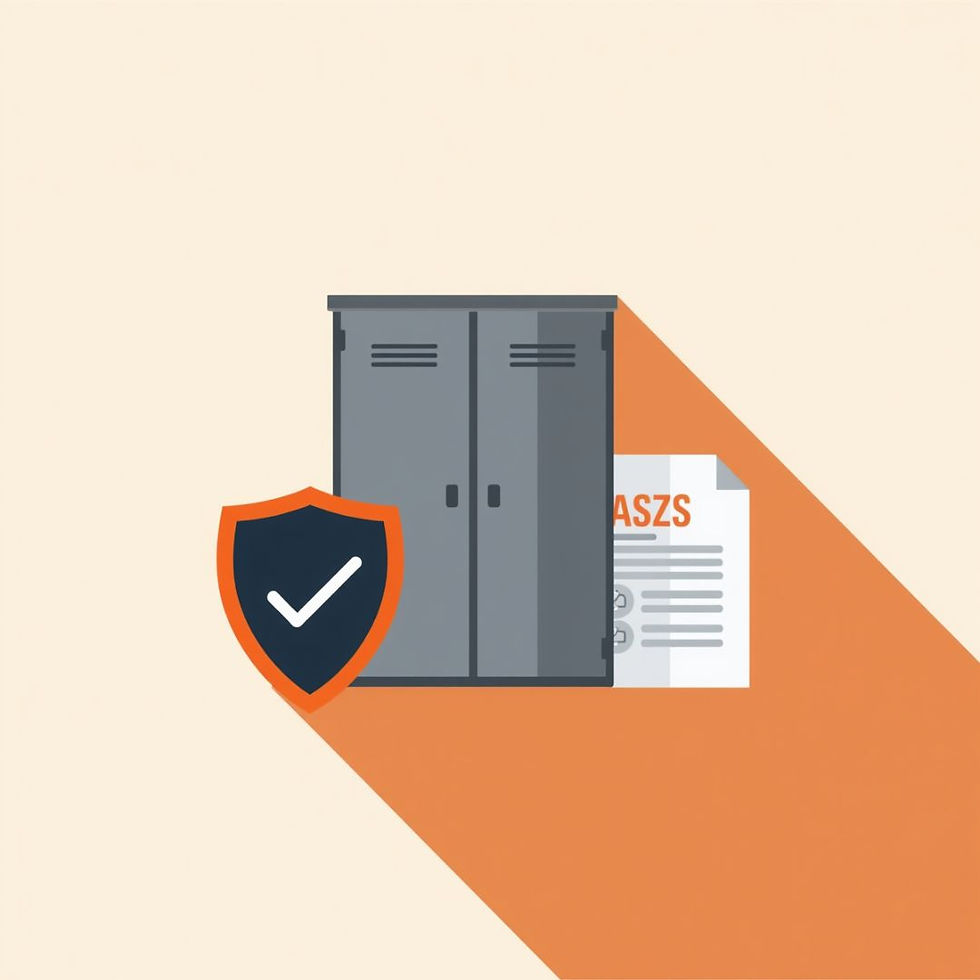 Flat vector illustration, copper-orange and charcoal-navy on a warm off-white background,
