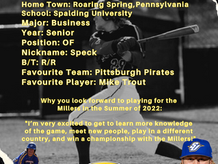 Miller Express Add Outfielder Michael Speck to the 2022 Roster