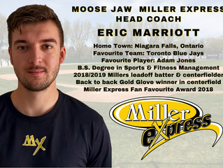 Eric Marriott Announced as the Moose Jaw Miller Express Head Coach for the 2021 Season