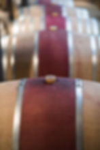 Barriques placées dans le chai du Clos de Tsampéhro