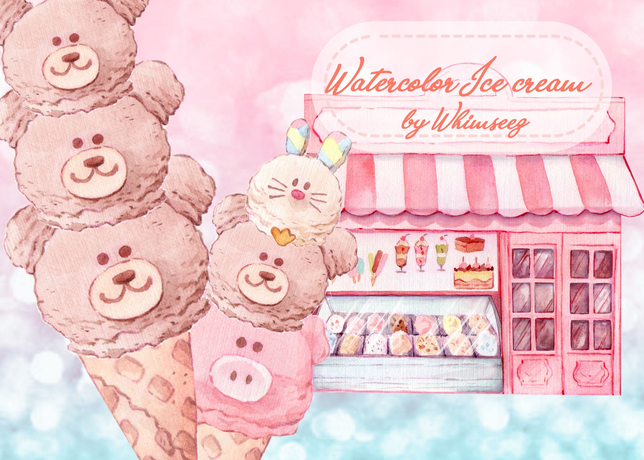 Watercolor Ice Cream #2