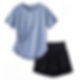 DRUR 2pcs Yoga Set Women Summer Sports Suit 2 Piece Sportswear Outfits Female Sh
