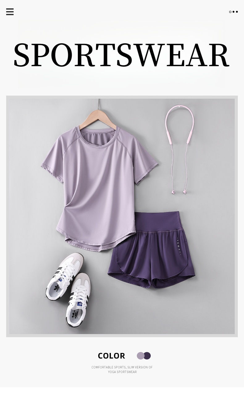 Thumbnail: DRUR 2pcs Yoga Set Women Summer Sports Suit 2 Piece Sportswear Outfits Female Sh