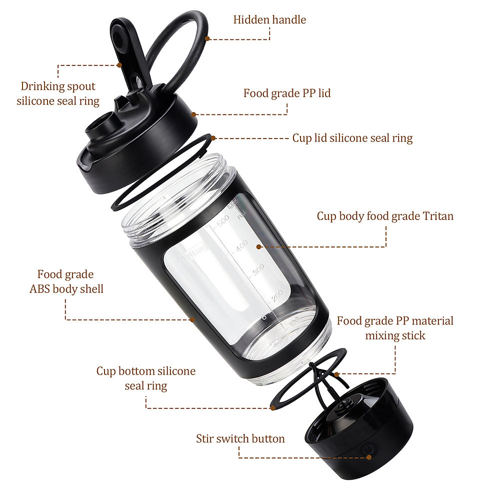 Thumbnail: 650ml Electric Shaker Bottle Portable Whey Protein Shaker Automatic Stirring Ble