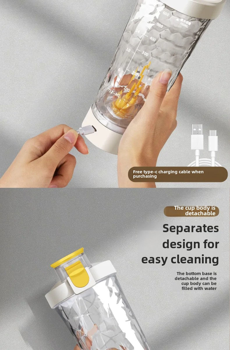 Thumbnail: 650ml Electric Shaker Bottle Portable Whey Protein Shaker Automatic Stirring Ble