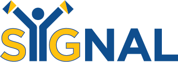 Signal HD logo in blue and yellow