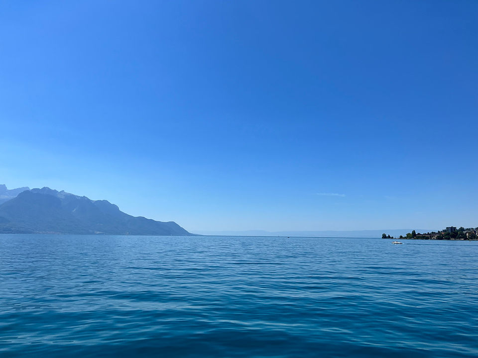 Scenic View of the Swiss Alps from Montreux