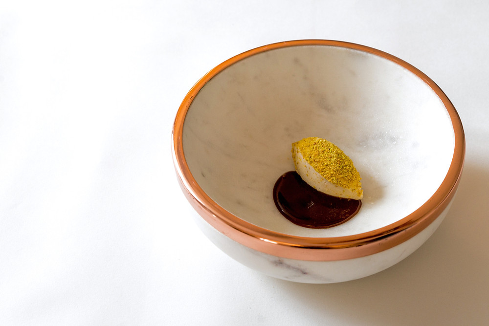 Parsnip - Long Pepper - Coffee. The inspiration for this dish came about when I was eating a burnt parsnip and tasted a distinct roasted coffee note. Photo: David Sutton @ds_photos