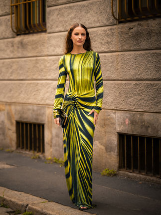 Victoria Ferretti, Alberta Ferretti street style, Milan Fashion Week women's spring summer 2025, photographed by Riccardo Perdisa
