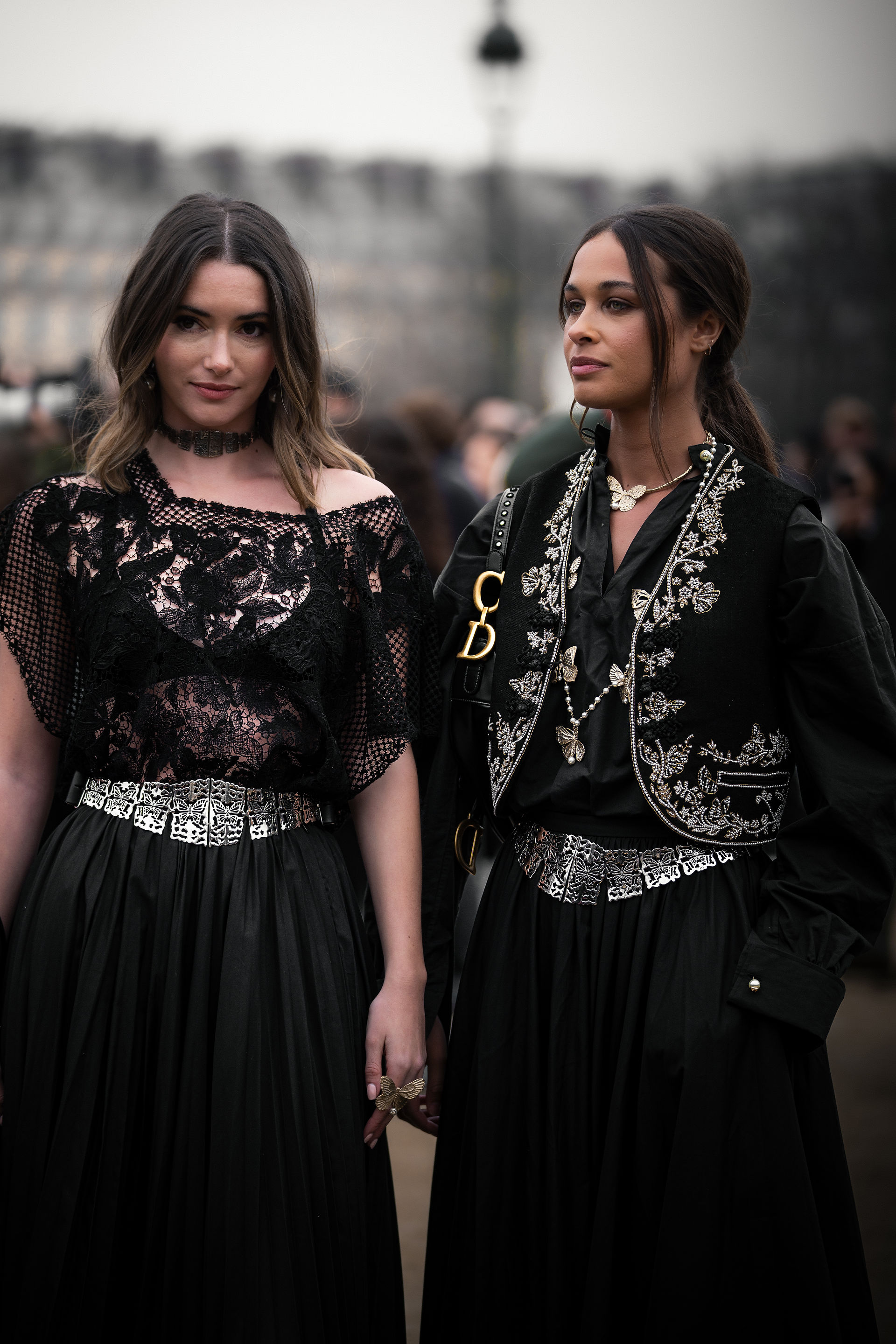 Sarah Lysander Madeleine White, photographed by Riccardo Perdisa outside Dior show during Paris Fashion Week 2024