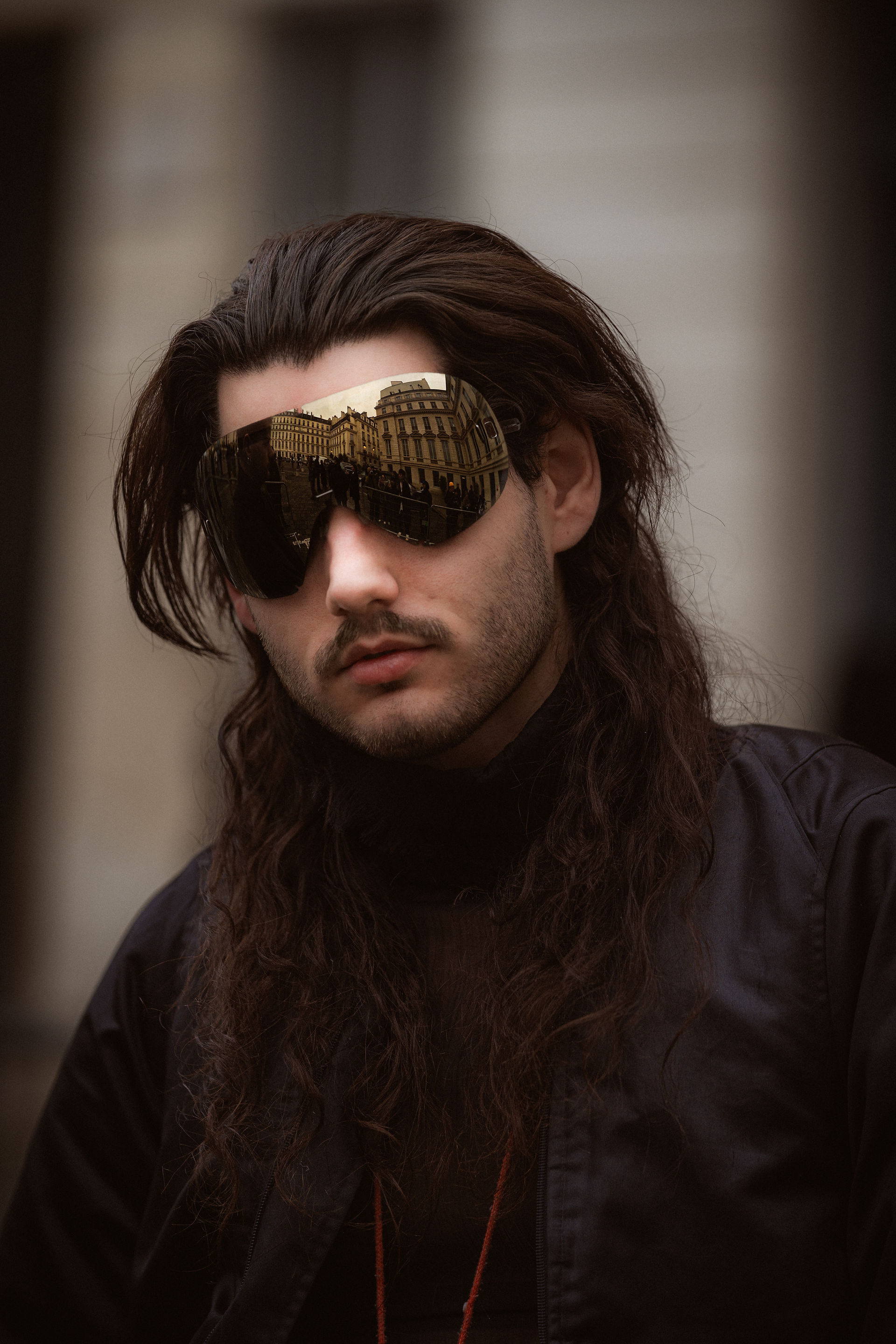 photographed by Riccardo Perdisa outside Rick Owens during Paris Women's Fashion Week 2024