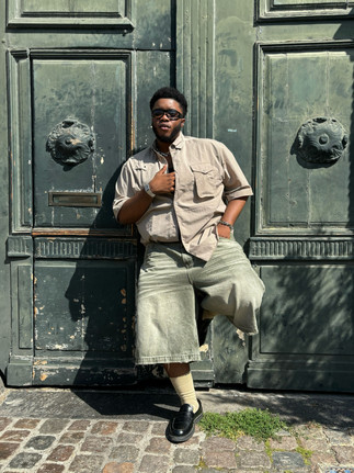 posing against door, Creators of Milan: Terry Aidoo at Copenhagen Fashion Week with Beyond Zalando
