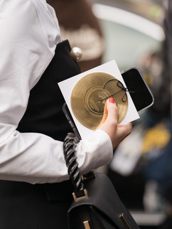 Photographed by Anna Muradas during Paris Men's Fashion Week outside Schiaparelli Fall/Winter 2024/2025