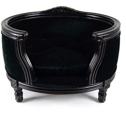 Lord Lou George Cut-Pile Black Sofa -$358