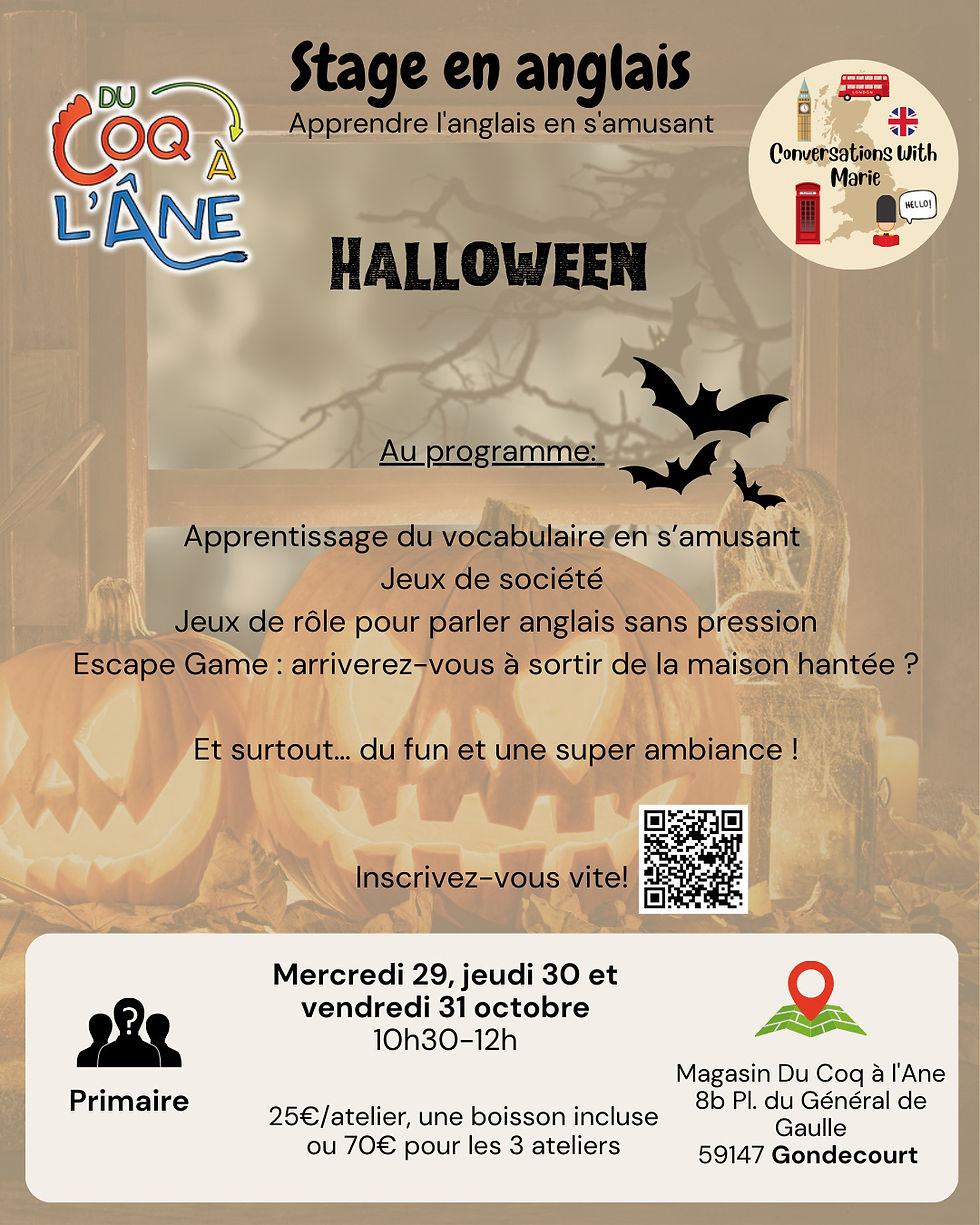 Stage anglais en s'amusant (primaires)
