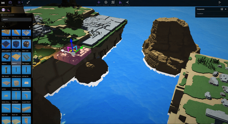 Blueprints logic of a moving platform