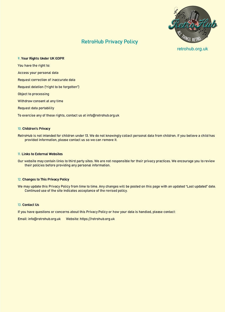 RetroHub Privacy Policy