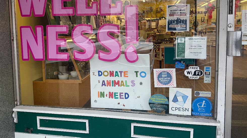 Donation boxes placed around the area to support "animals in need"