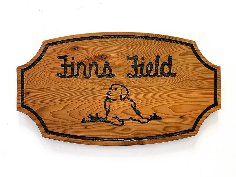 Cabin sign . Cedar with lase retched and painted design
