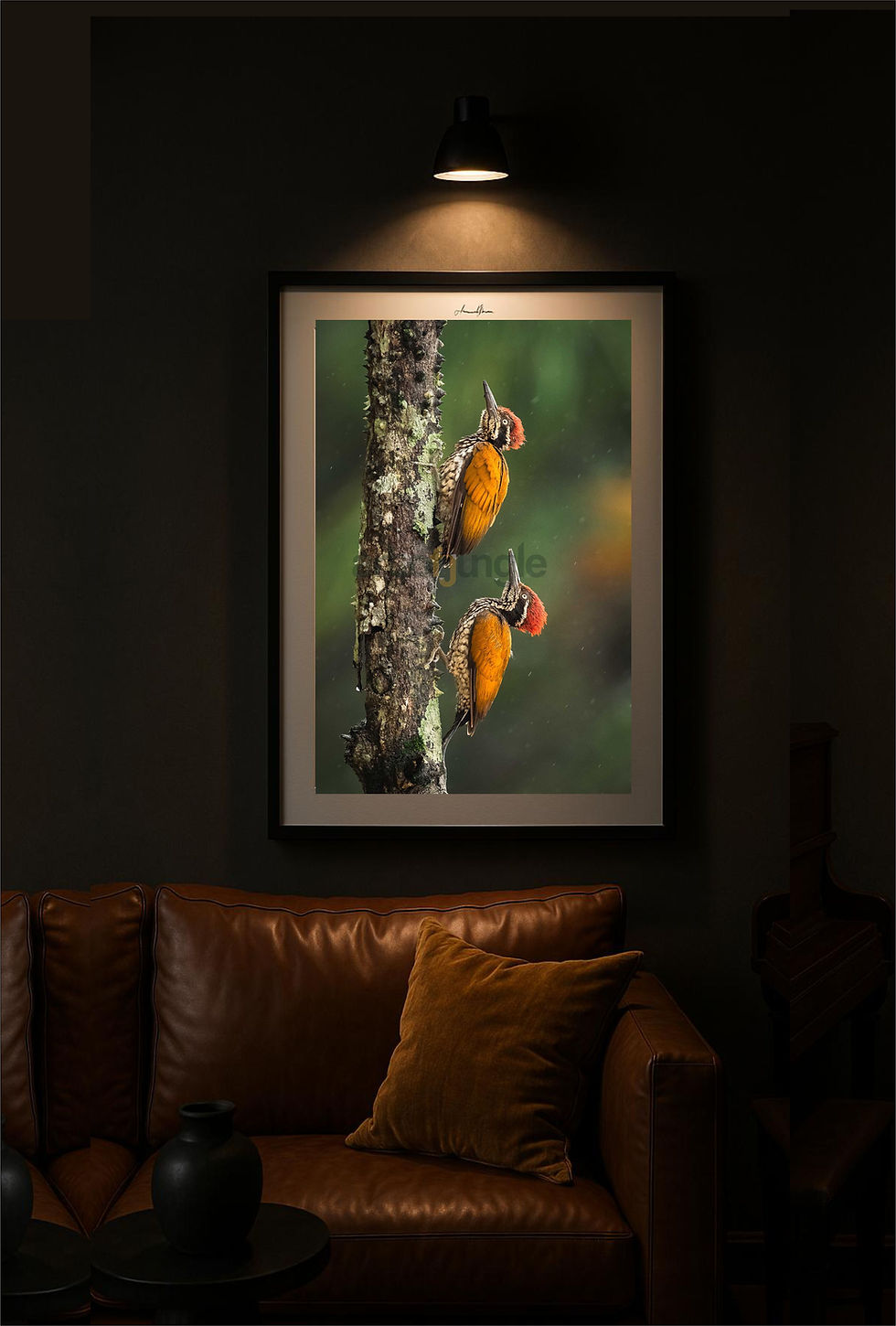 Thumbnail: Flame-backed Woodpeckers in Rain by Art of Jungle
