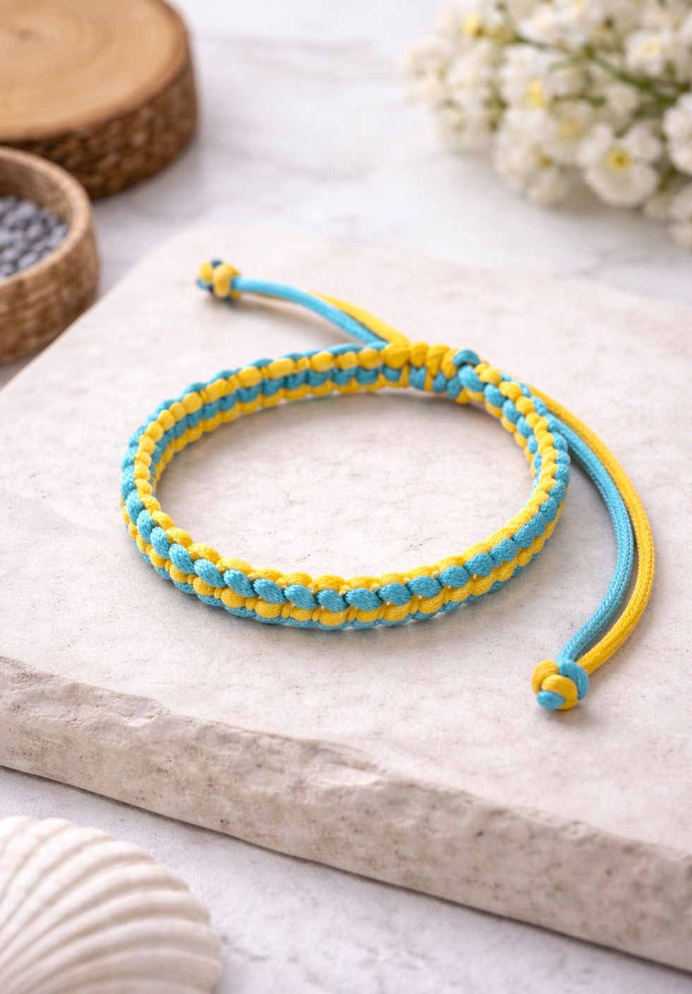 Thumbnail: Ukrainian Flag Colors Bracelet – Handmade Symbol of Support