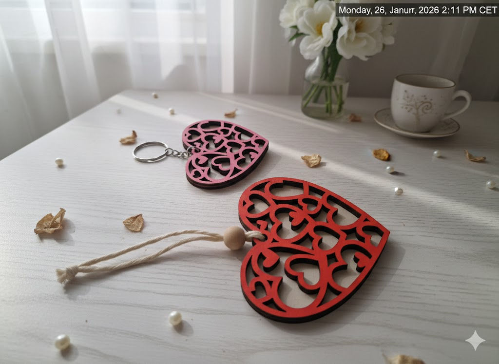 Lot ornement et porte clé coeur