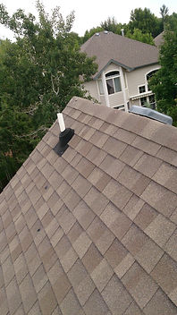 Steep pitch rooftop view