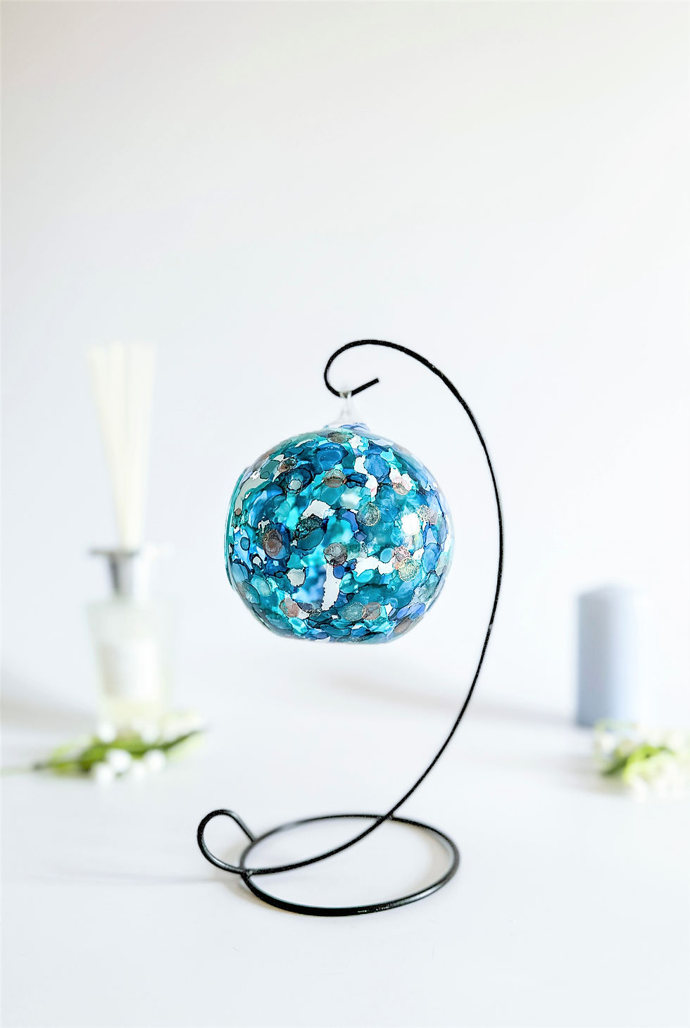 Thumbnail: Inspired by nature to mime the effect of the colours as seen under the sea, this beautiful vivid and very unique abstract gla