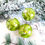 Thumbnail: Lime Green & Gold Hand Painted Glass Tree Baubles in shades of green with gold accents