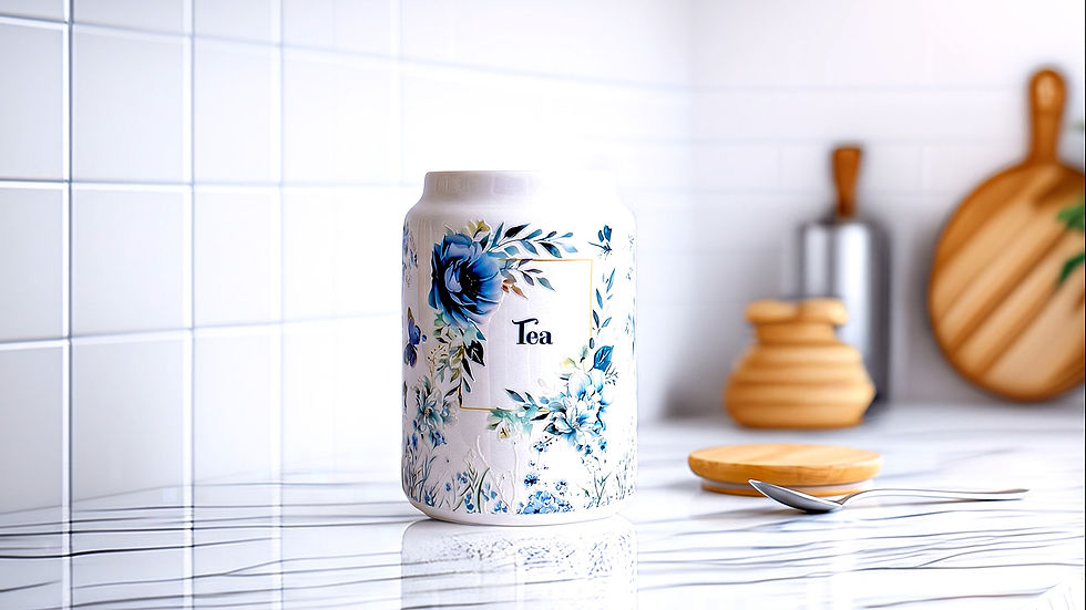 Thumbnail: Ceramic Tea Coffee Sugar Canister Set, Kitchen Storage Jars
