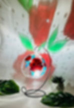 Thumbnail: Red Roses Glass Candle Holder, Hand Painted