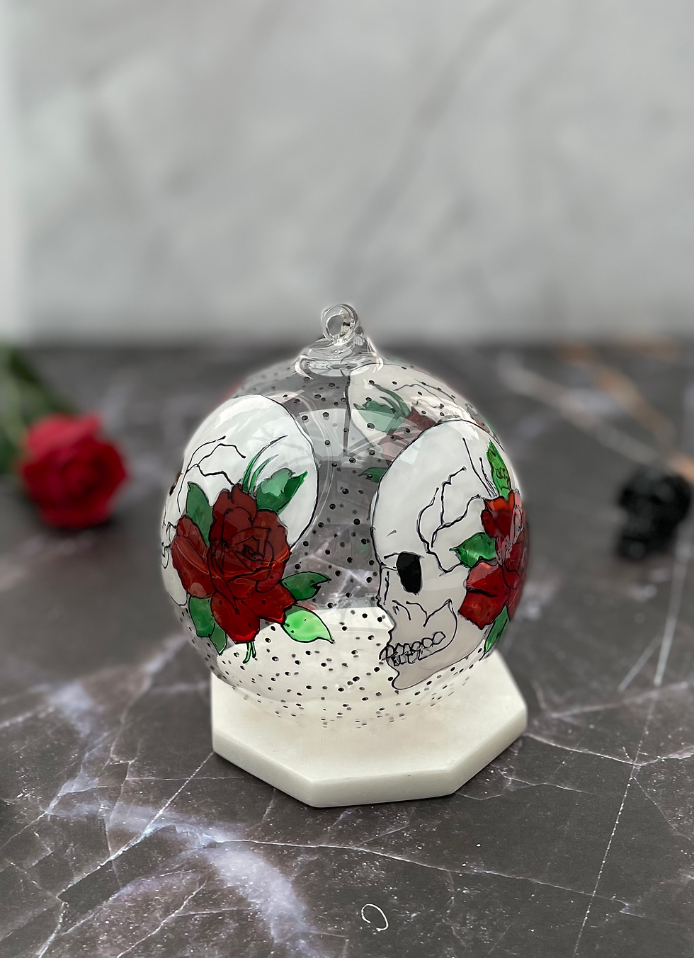 Thumbnail: Skull candle holder, hanging tealight, Gothic home decor