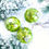 Thumbnail: Lime Green & Gold Hand Painted Glass Tree Baubles in shades of green with gold accents