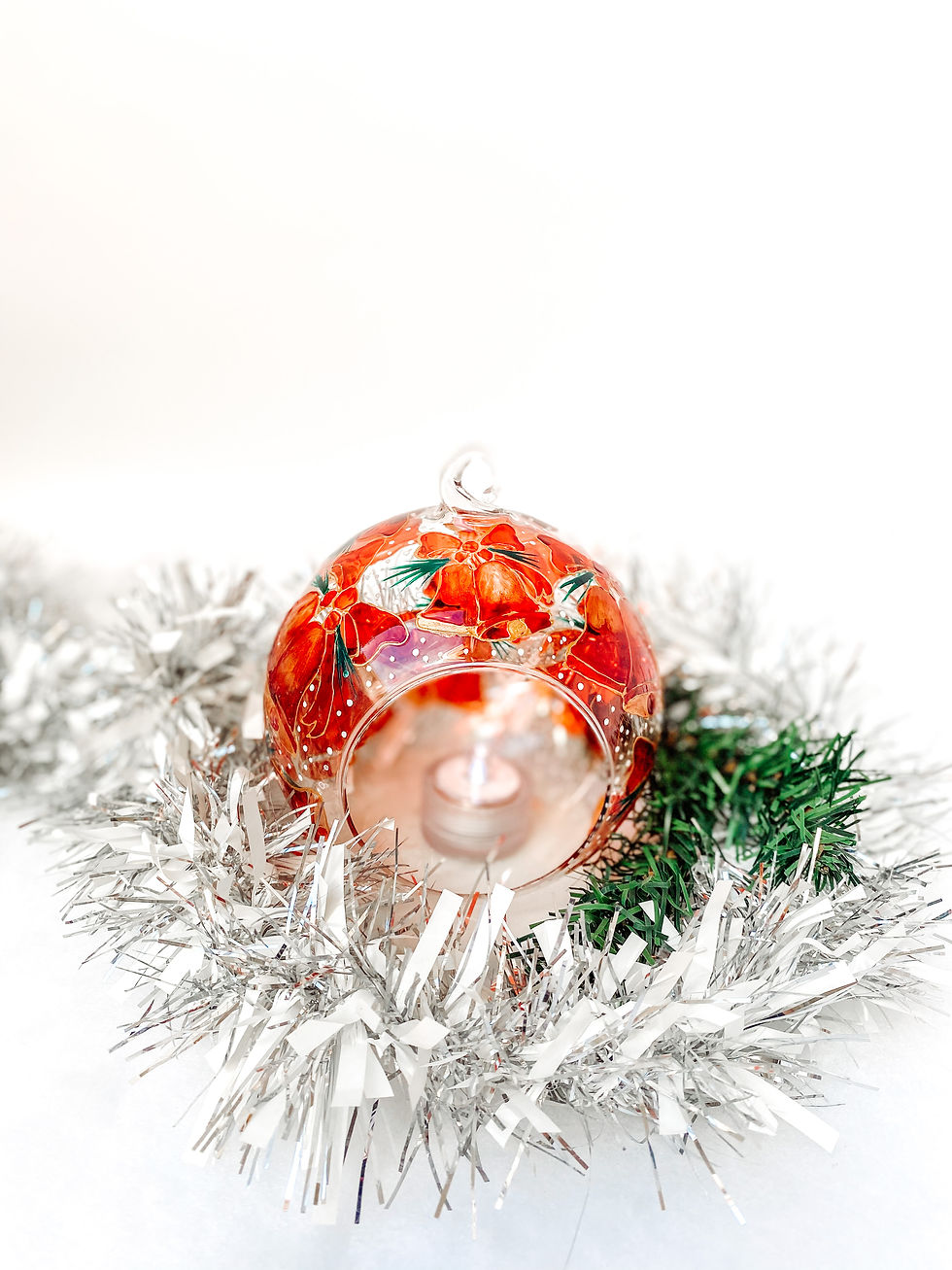 Thumbnail: Christmas Bells Decoration Glass Bauble candle holder