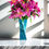 Thumbnail: Elegant Twisted Teal & Gold Large Glass Vase for Flowers