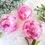 Thumbnail: Pink and gold glass Christmas baubles in set of 3, Hand painted