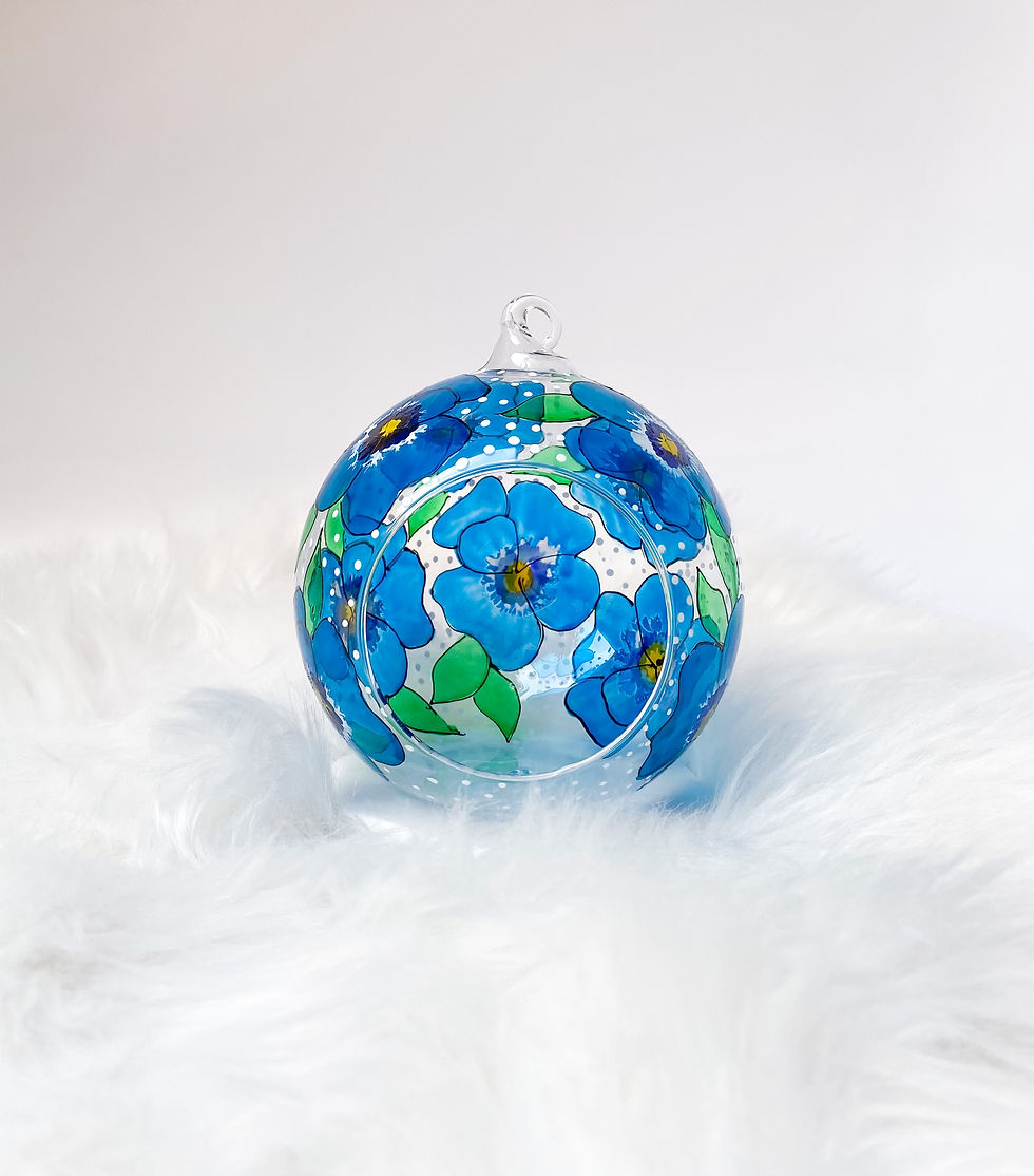 Thumbnail: Blue Pansy Candle Holder,  Hanging Tealight Holder