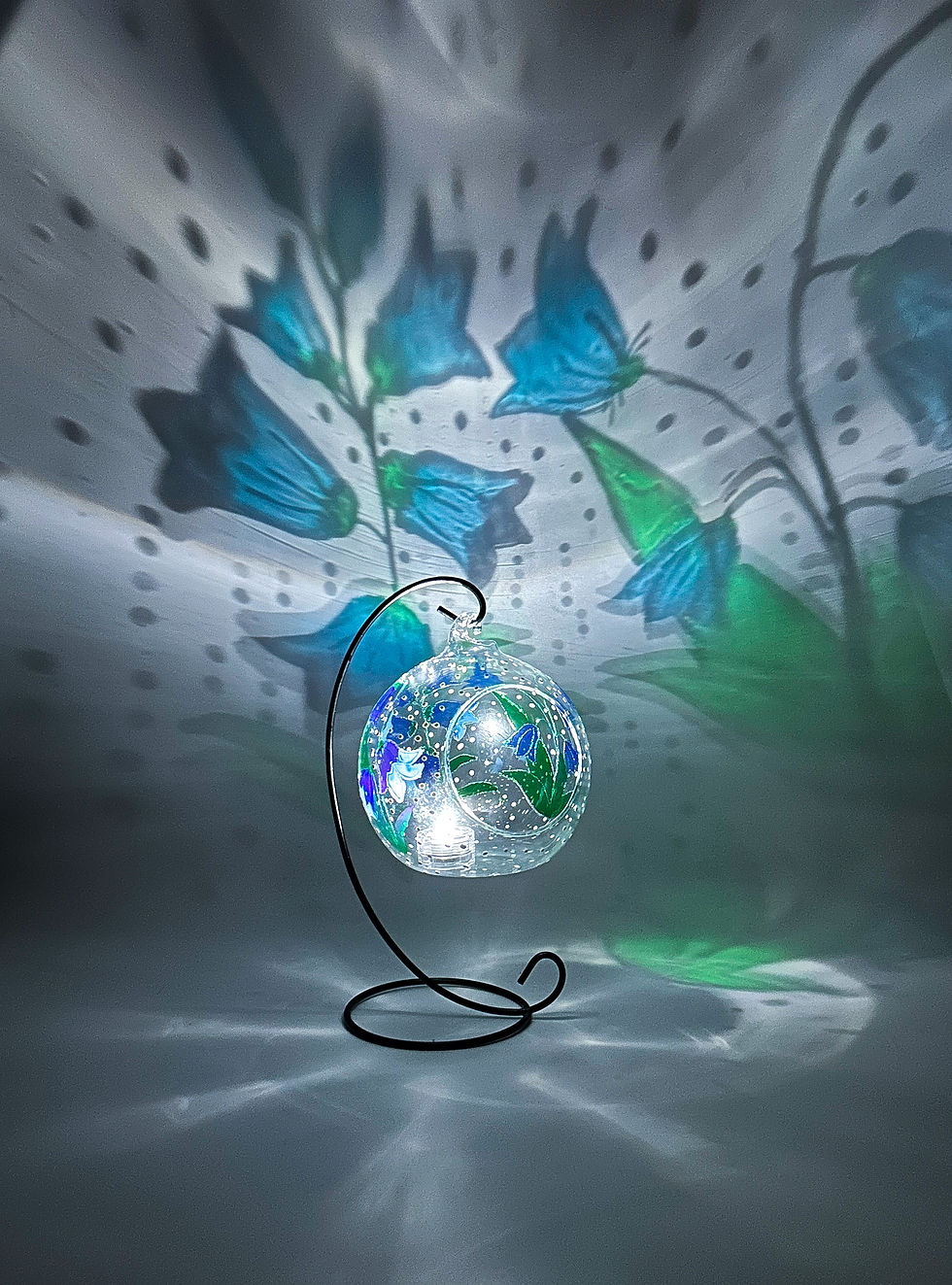 Thumbnail: Make your home bright and cheerful with this beautiful bluebell glass candle holder . Inspired by nature  the soft light and