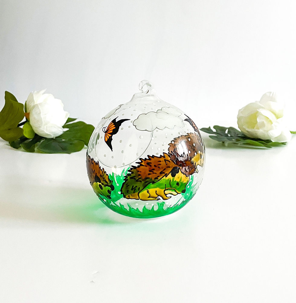 Thumbnail: Hand Painted Hedgehog Glass Candle Holder, Hedgehog Home Decor