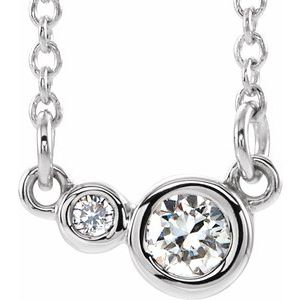 14K White 1/8 CTW Natural Diamond 16 Necklace           "