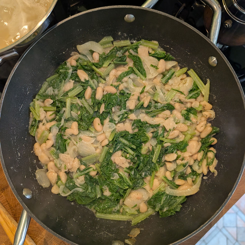Friss mángold és krémes babos tészta szósz recept