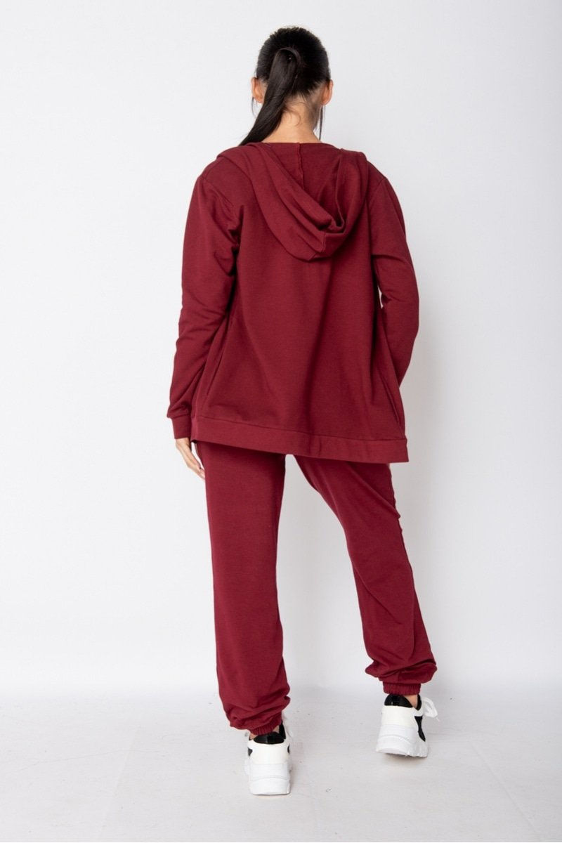 Thumbnail: Wine 3 Piece Hoody & Jogger Lounge Set