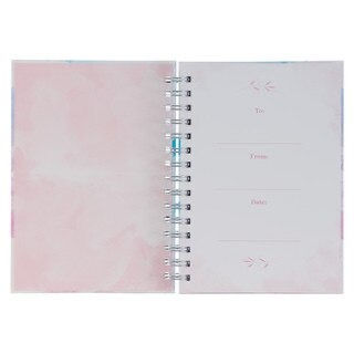 Thumbnail: Be Still & Know Pink and Blue Watercolor Large Wirebound Journal - Psalm 46:10 
